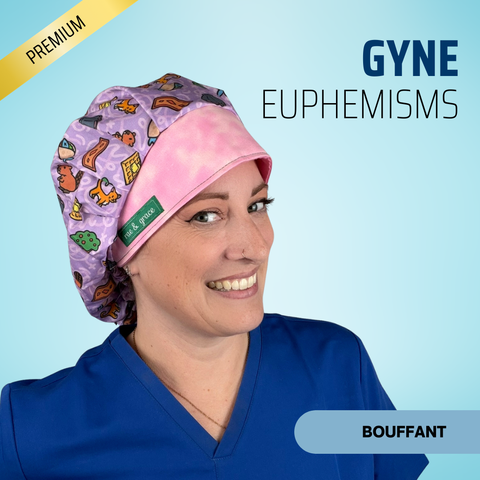Gyne Euphemisms - Scrub Cap - rae & grace - Bouffant