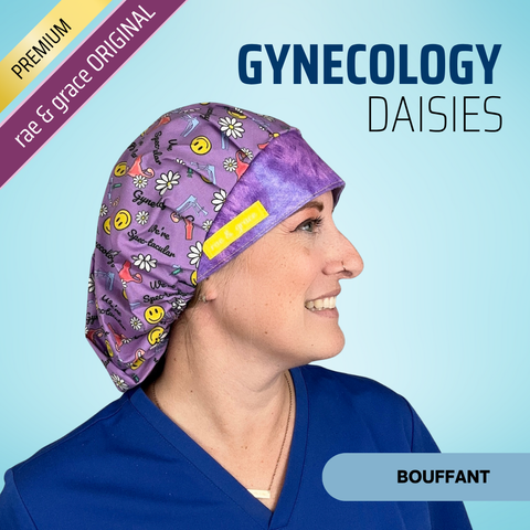 Gynecology Diasies - Scrub Cap - rae & grace - Bouffant