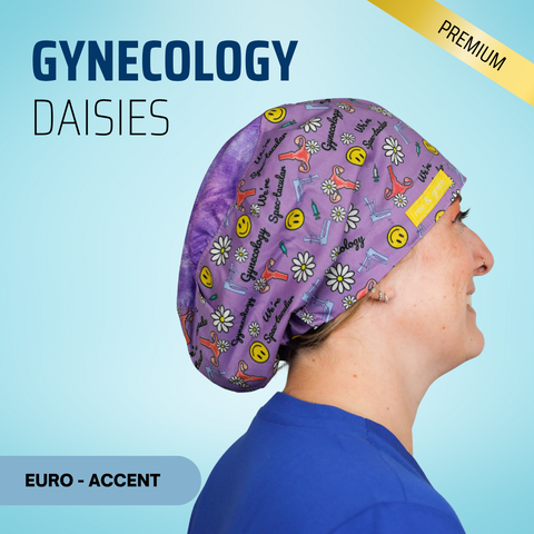 Gynecology Diasies - Scrub Cap - rae & grace - Euro - Accent Top