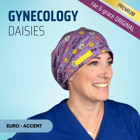 Gynecology Diasies - Scrub Cap - rae & grace - Euro - Matching Top