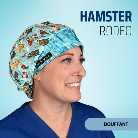 Hamster Rodeo - Scrub Cap - rae & grace - Bouffant