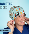 Hamster Rodeo - Scrub Cap - rae & grace - Euro - Matching Top