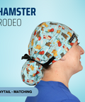 Hamster Rodeo - Scrub Cap - rae & grace - Ponytail - Matching Top