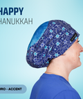 Happy Hanukkah - Scrub Cap - rae & grace - Euro - Accent Top