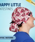 Happy Little Intestines - Scrub Cap - rae & grace - Ponytail - Matching Top