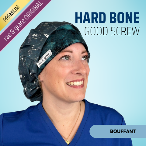 Hard Bone & Good Screw - Scrub Cap - rae & grace - Bouffant