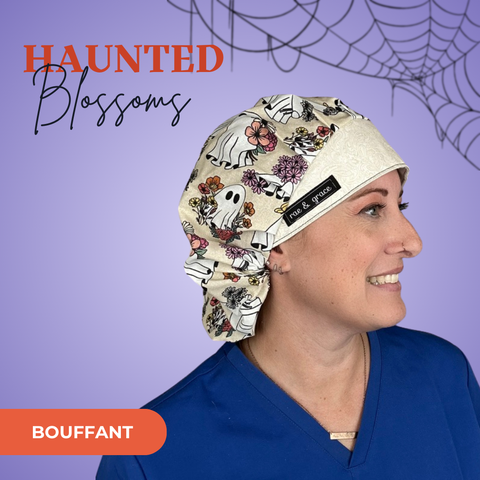 Haunted Blossoms  - Scrub Cap - rae & grace - Bouffant