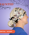 Haunted Blossoms  - Scrub Cap - rae & grace - Ponytail - Accent Top