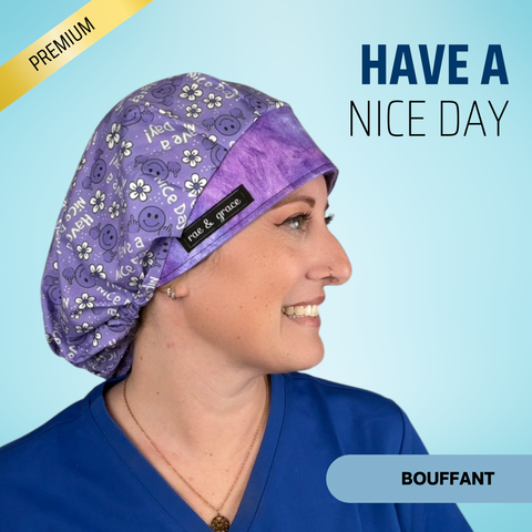 Have A Nice Day - Scrub Cap - rae & grace - Bouffant