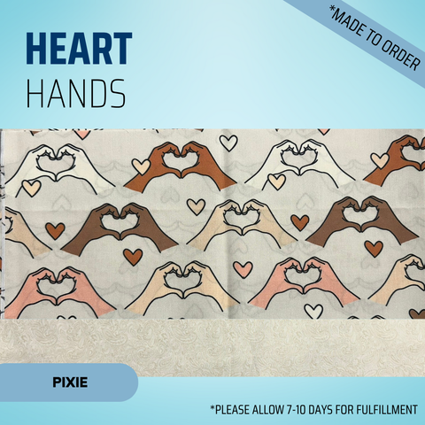 Heart Hands - Scrub Cap - rae & grace - Pixie - Made to order Please allow 7-10 days for fulfillment.