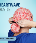 Heartwave Hustle - Scrub Cap - rae & grace - Ponytail - Matching Top