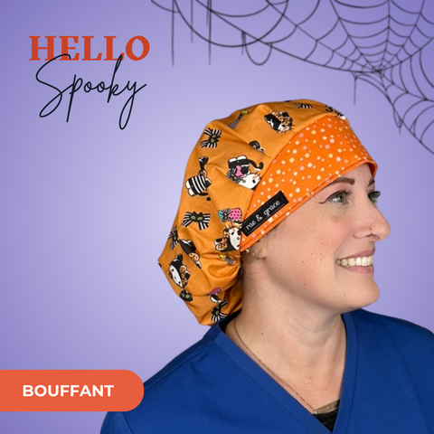 Hello Spooky  - Scrub Cap - rae & grace - Bouffant