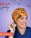 Hello Spooky  - Scrub Cap - rae & grace - Euro - Matching Top