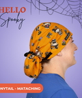 Hello Spooky  - Scrub Cap - rae & grace - Ponytail - Matching Top
