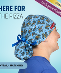 Here For The Pizza - Scrub Cap - rae & grace - Ponytail - Matching Top