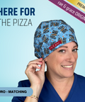 Here For The Pizza - Scrub Cap - rae & grace - Euro - Matching Top
