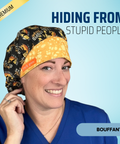 Im Hiding From Stupid People - Scrub Cap - rae & grace - Bouffant