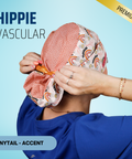 Hippie Vascular - Scrub Cap - rae & grace - Ponytail - Accent Top