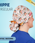 Hippie Vascular - Scrub Cap - rae & grace - Ponytail - Matching Top