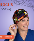 Hocus Purr-Cus  - Scrub Cap - rae & grace - Euro - Matching Top