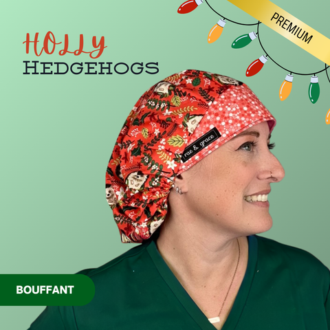 Holly Hedgehogs - Scrub Cap - rae & grace - Bouffant
