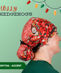 Holly Hedgehogs - Scrub Cap - rae & grace - Ponytail - Accent Top