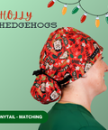Holly Hedgehogs - Scrub Cap - rae & grace - Ponytail - Matching Top
