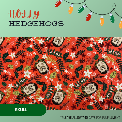 Holly Hedgehogs - Scrub Cap - rae & grace - Skull Cap - Made to order Please allow 7-10 days for fulfillment.