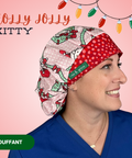 Holly Jolly Kitty  - Scrub Cap - rae & grace - Bouffant