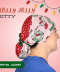Holly Jolly Kitty  - Scrub Cap - rae & grace - Ponytail - Accent Top