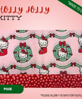 Holly Jolly Kitty  - Scrub Cap - rae & grace - Pixie - Made to order Please allow 7-10 days for fulfillment.