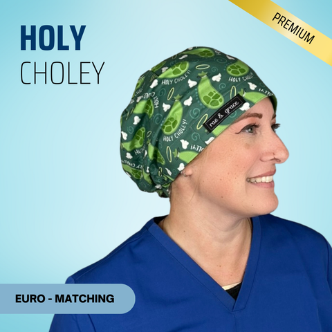 Holy Choley - Scrub Cap - rae & grace - Euro - Matching Top
