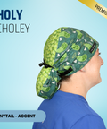 Holy Choley - Scrub Cap - rae & grace - Ponytail - Accent Top