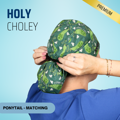 Holy Choley - Scrub Cap - rae & grace - Ponytail - Matching Top