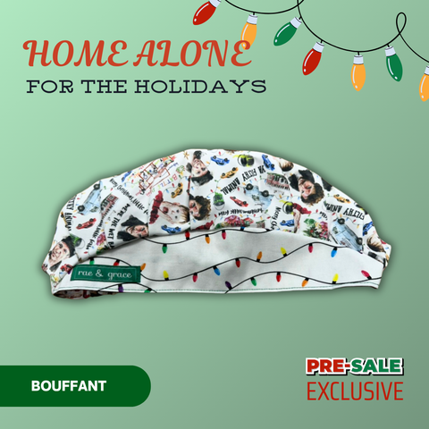 Home Alone For The Holidays - Scrub Cap - rae & grace - Bouffant