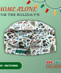 Home Alone For The Holidays - Scrub Cap - rae & grace - Euro - Matching Top