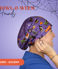 Howl-O-Ween Hounds  - Scrub Cap - rae & grace - Euro - Accent Top