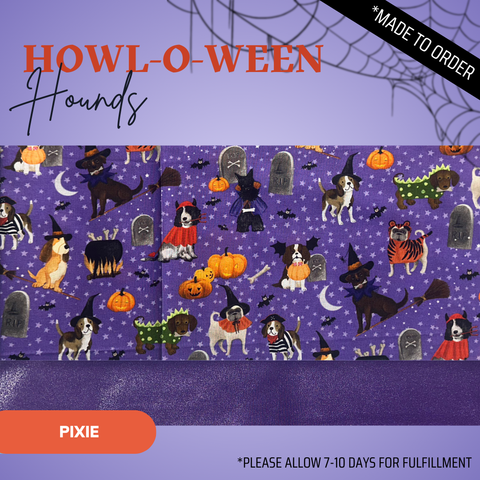 Howl-O-Ween Hounds  - Scrub Cap - rae & grace - Pixie - Made to order Please allow 7-10 days for fulfillment.