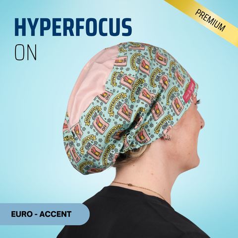 Hyperfocus On - Scrub Cap - rae & grace - Euro - Accent Top