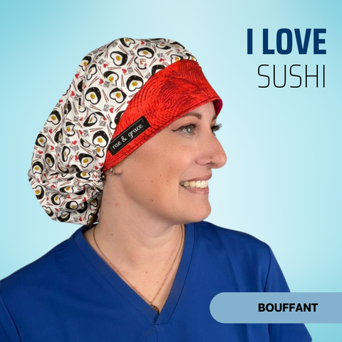 I Love Sushi - Scrub Cap - rae & grace - Bouffant