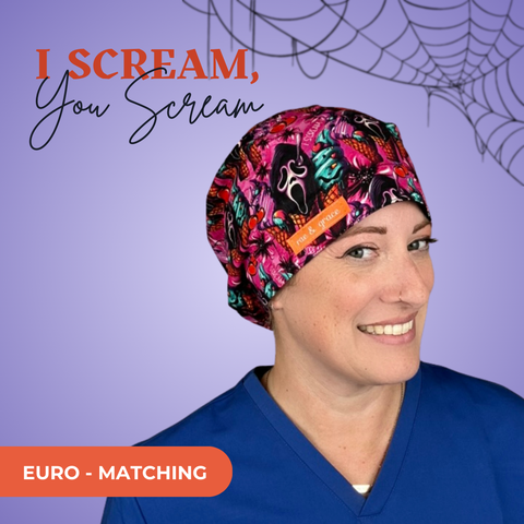 I Scream, You Scream - Scrub Cap - rae & grace - Euro - Matching Top