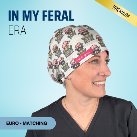 In My Feral Era - Scrub Cap - rae & grace - Euro - Matching Top