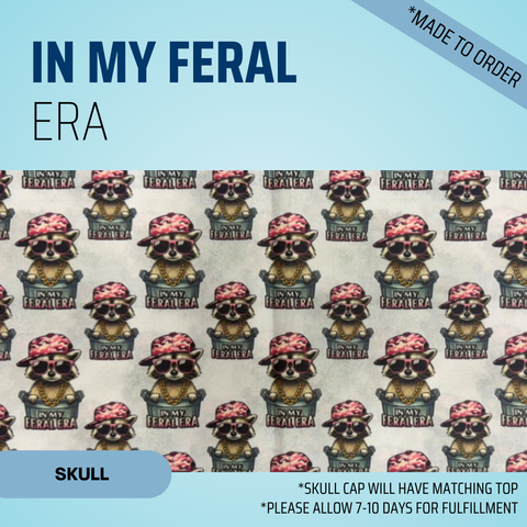 In My Feral Era - Scrub Cap - rae & grace - Skull Cap - *Made to order