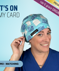 Its On My Card - Scrub Cap - rae & grace - Euro - Matching Top