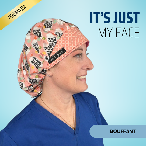 I'm Fine, It's Just My Face - Scrub Cap - rae & grace - Bouffant