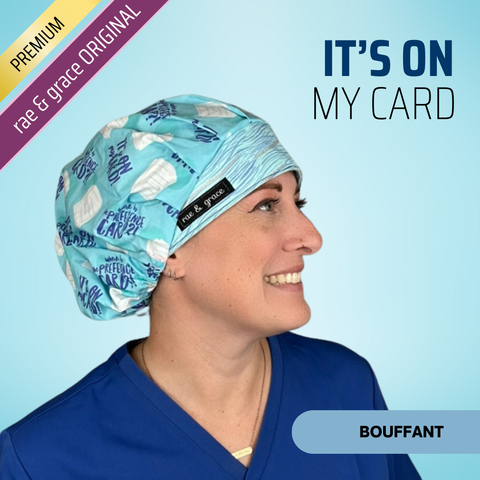 Its On My Card - Scrub Cap - rae & grace - Bouffant