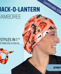 Jack-O'-Lantern Jamboree - Scrub Cap - rae & grace - Stretch