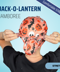 Jack-O'-Lantern Jamboree - Scrub Cap - rae & grace - Pixie - *Made to order