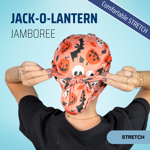 Jack-O'-Lantern Jamboree - Scrub Cap - rae & grace - Pixie - *Made to order