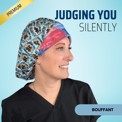 Judging You Silently - Scrub Cap - rae & grace - Bouffant